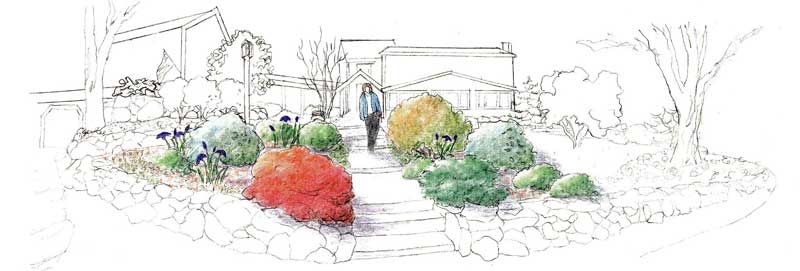 green velvet gardens garden illustration